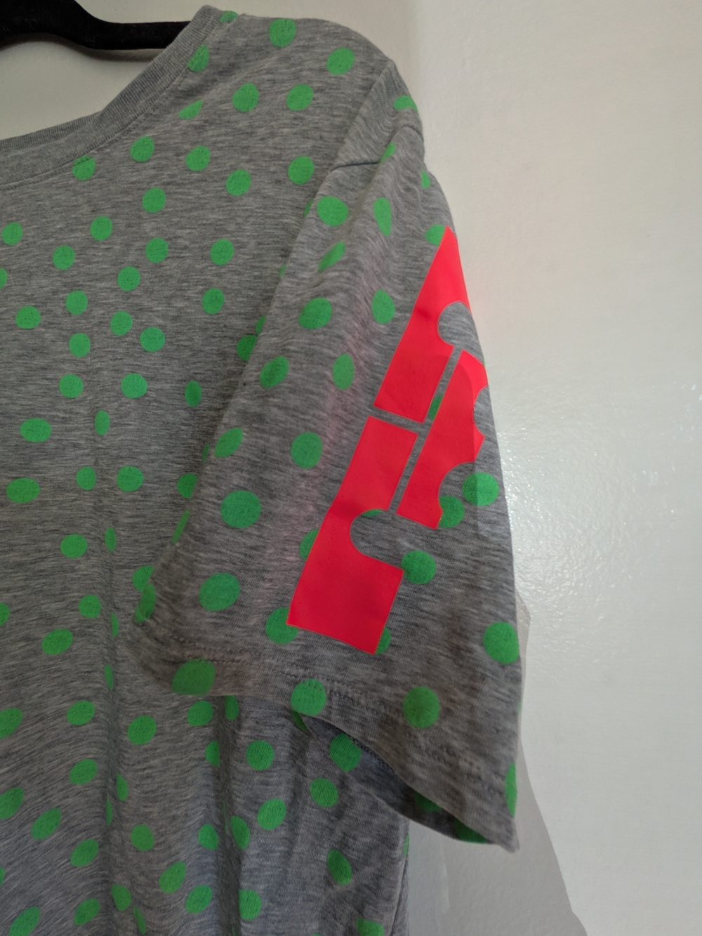 Men's Nike LeBron Gray Short Sleeve Tee with Green Polka Dots